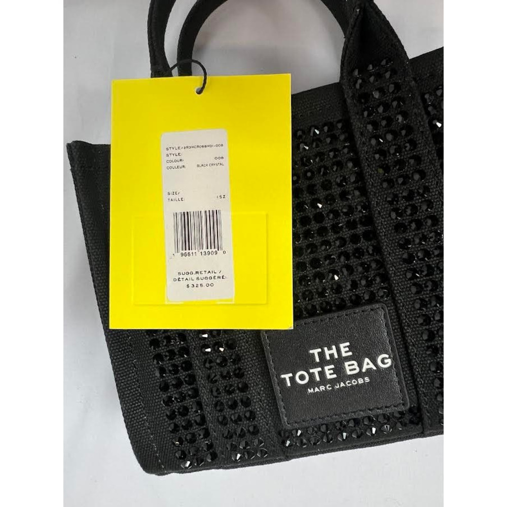 NWT! Marc Jacobs The MINI Crystal Canvas Tote bag BLACK - Picture 5 of 13